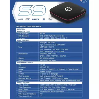 กล่องดาวเทียม PSI S9 รุ่นใหม่ล่าสุด มาแทน S2X