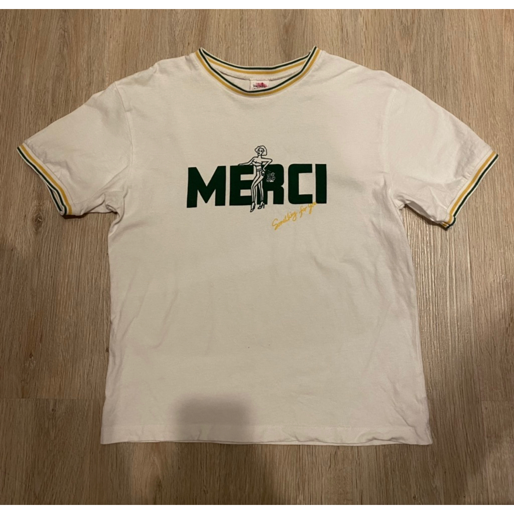 รหัสB1 MERCI Vintage T-Shirt ขนาด: อก 34นิ้ว ยาว 23นิ้ว  ตำหนิ: - ราคา: 220บาท 💖