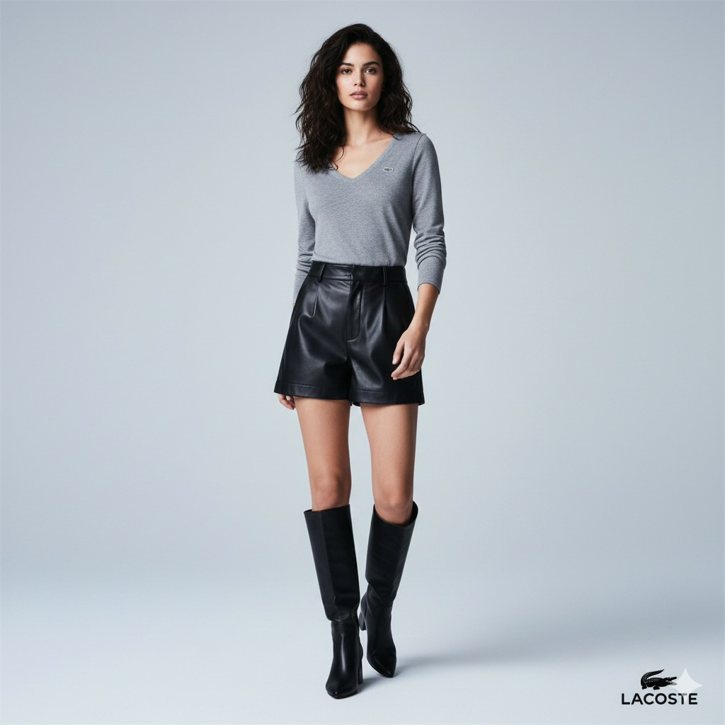 เสื้อยืดแขนยาว คอวี Lacoste ของแท้