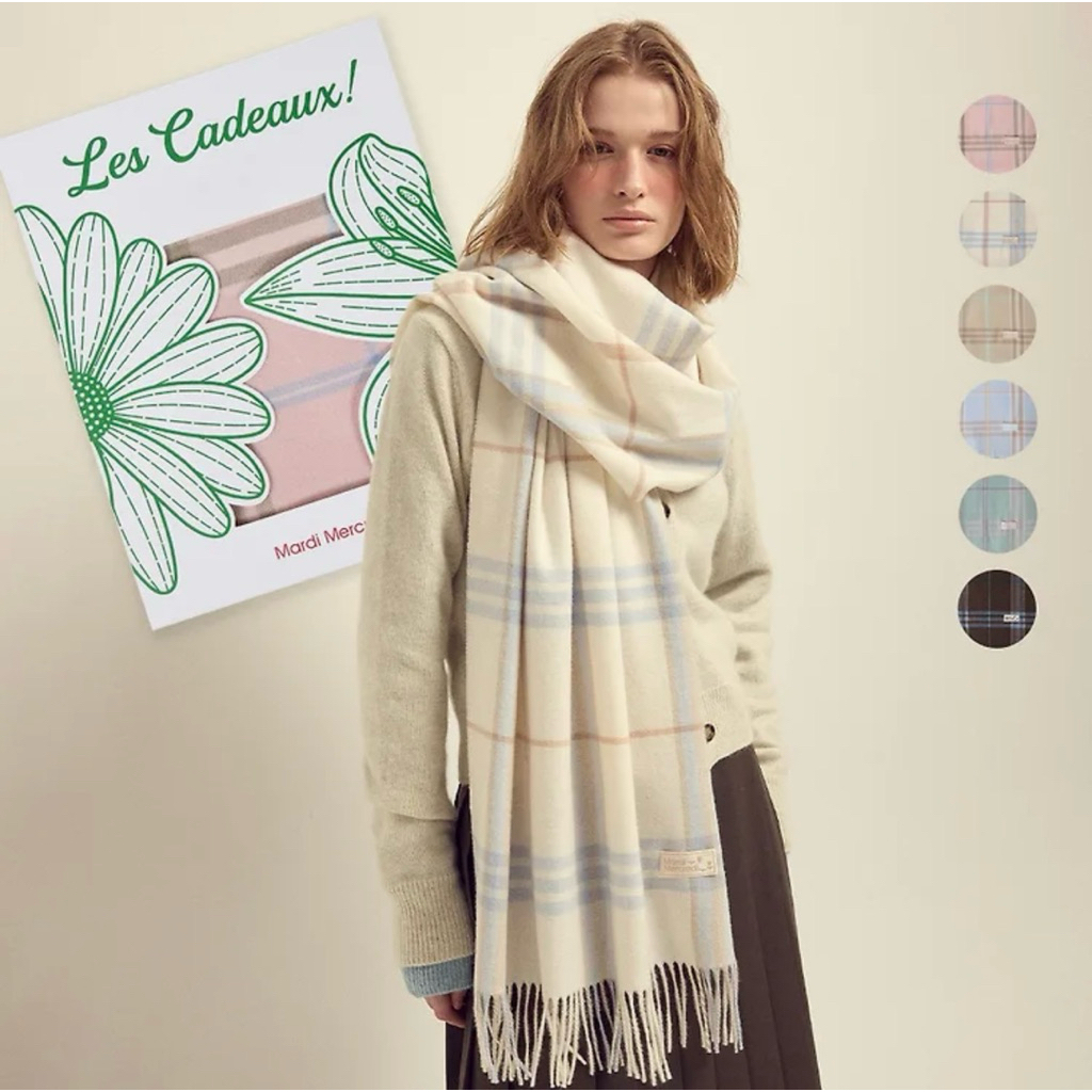 🛒พรีออเดอร์ <sale-40%> Mardi Wool Muffler Check ผ้าพันคอ