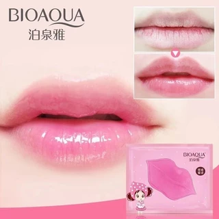 ( 10 แถม 10 ) BIOAOUA มาร์คปาก มาร์คริมฝีปากชมพู ครัสตัลคอลลาเจน พร้อมบำรุงให้ความชุ่มชื้น มาร์คปาก
