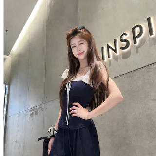 Lalisa พร้อมส่ง🍑เสื้อเซ็กซี่ผู้หญิง เสื้อครอปแต่งลูกไม้ ดีไซน์โบว์เก๋ๆ เสื้อยืดแขนสั้น ทรงสวย สไตล์ฝรั่งเศส ไปคาเฟ่