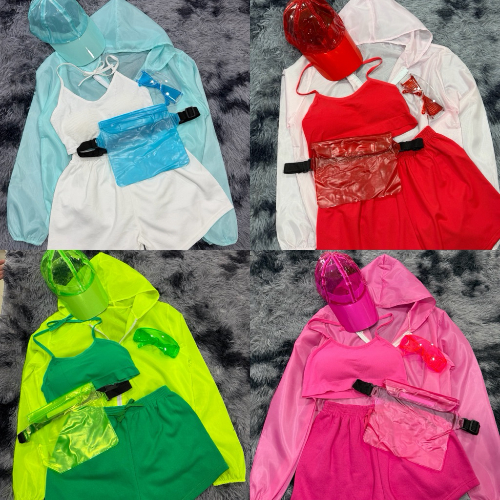 ชุดเซตสงกรานต์ (6 ชิ้น) สวยจึ้ง เสื้อคลุม+ บรา กางเกง +หมวก แว่น +กระเป๋า