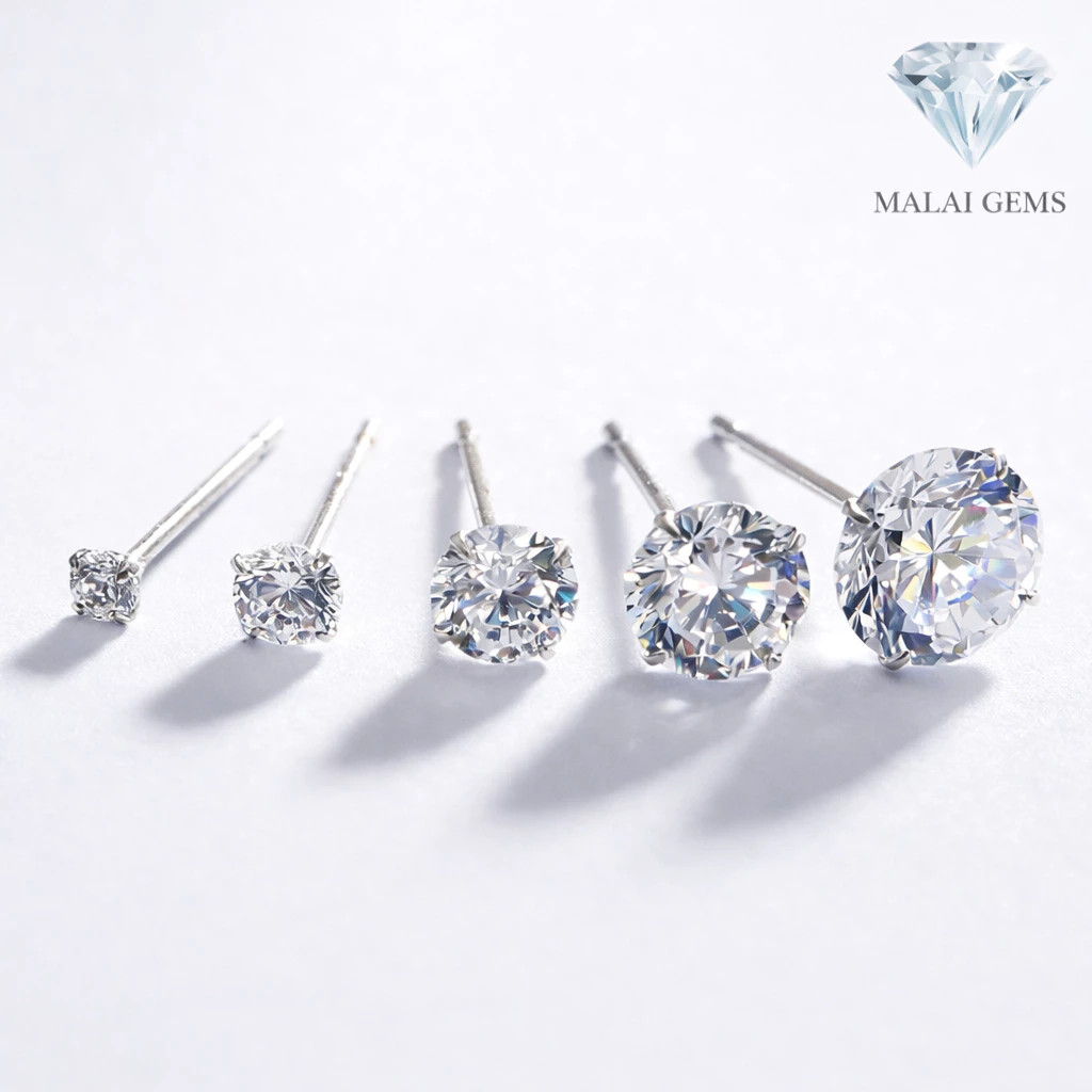 ต่างหูเพชร CZ แท้ 100% ไม่ลอก ไม่ดำ แบรนด์ 💎 Malai Gems รับประกัน 10 ปีเต็ม ไม่แพ้ ไม่คัน Sensitive earring เกรดการแพทย์
