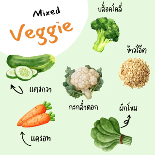 (NEW)ขนมน้องหมา บิสกิตสุนัข รสผักรวม (ผัก 5 ชนิด)