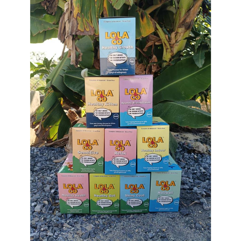อาหารเปียกแมว Lola&Co 80 กรัม12ซอง (โยกโหล) โภชนาการครบถ้วน