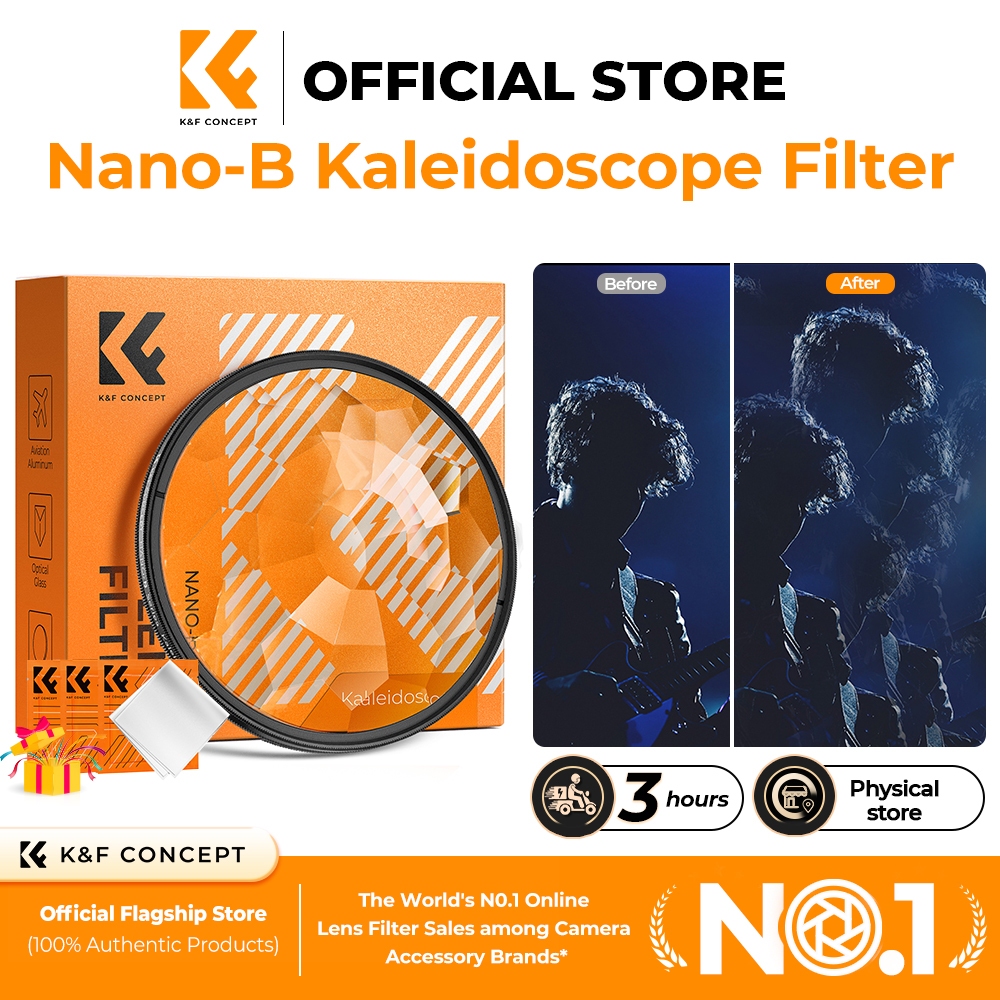 K&F CONCEPT  ฟิลเตอร์เอฟเฟกต์พิเศษคาไลโดสโคปซีรีส์ NANO-B พร้อมผ้าทำความสะอาดเครื่องดูดฝุ่นสามผืน