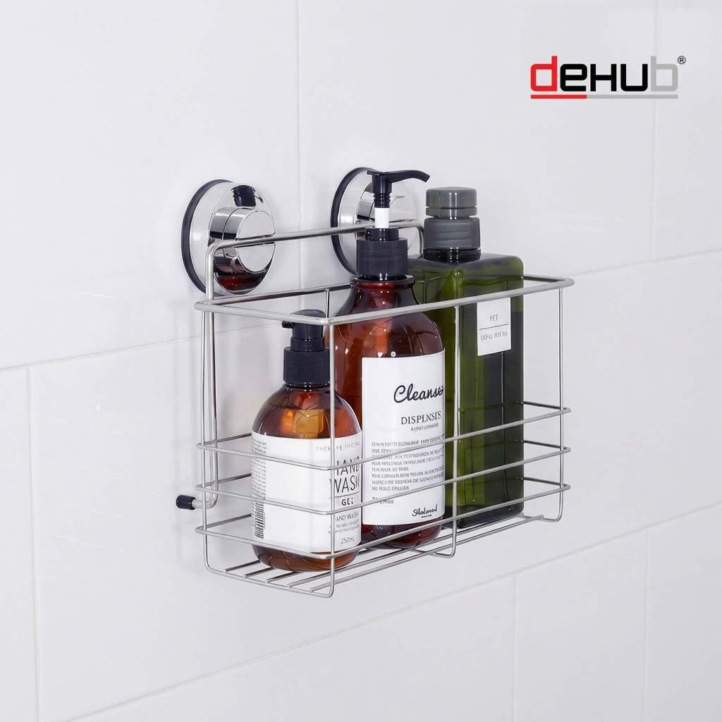 มาใหม่! Dehub ที่วางขวดแชมพู ขวดใหญ่ ตะแกรงวางของในห้องน้ำ ระบบสูญญากาศ Ultra GelPad ติดแน่น ไม่ต้องเจาะผนัง