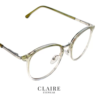 CLAIRE : (MA) แว่นสายตาสั้นรุ่น "MATA" แว่นกรองแสงสีฟ้า กันแดดUV ออกแดดเปลี่ยน "เทาดำ" | Glasses