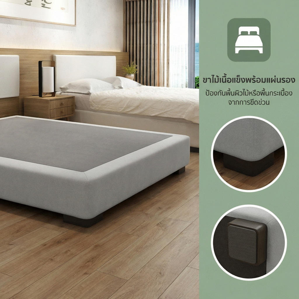 WHF เตียงนอน bed เตียงบล็อก โครงไม้เต็ง รูปที่ 5