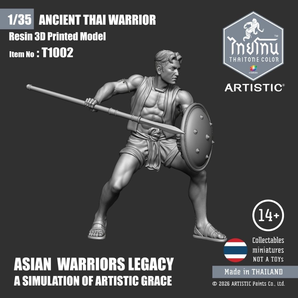 3d โมเดลไทยโทน ชุดทหารโบราณNo : 1002 ขนาด 1/35 Resin 3D สูง 5 cm