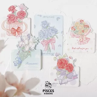 การ์ดอวยพรลายดอกกุหลาบ โทนพาสเทล สไตล์มินิมอล การ์ดข้อความ / การ์ดดอกไม้ Romantic Rose Message Card