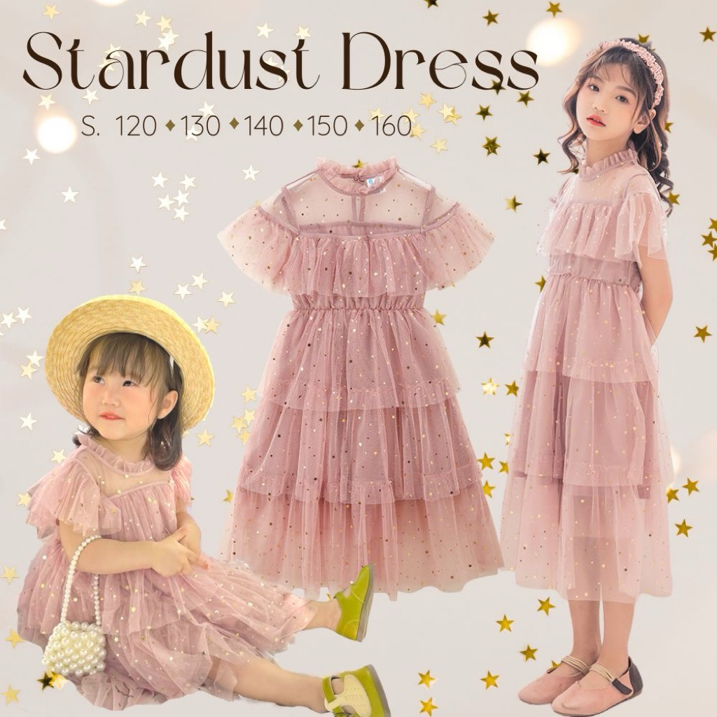 พร้อมส่ง✨ Stardust Dress Ivory Bloom 🌸 ชุดเดรส กระโปรงฟรุ้งฟริ้ง ชุดไปงานเด็กผู้หญิง ชุดไปงานแต่งเด็ก