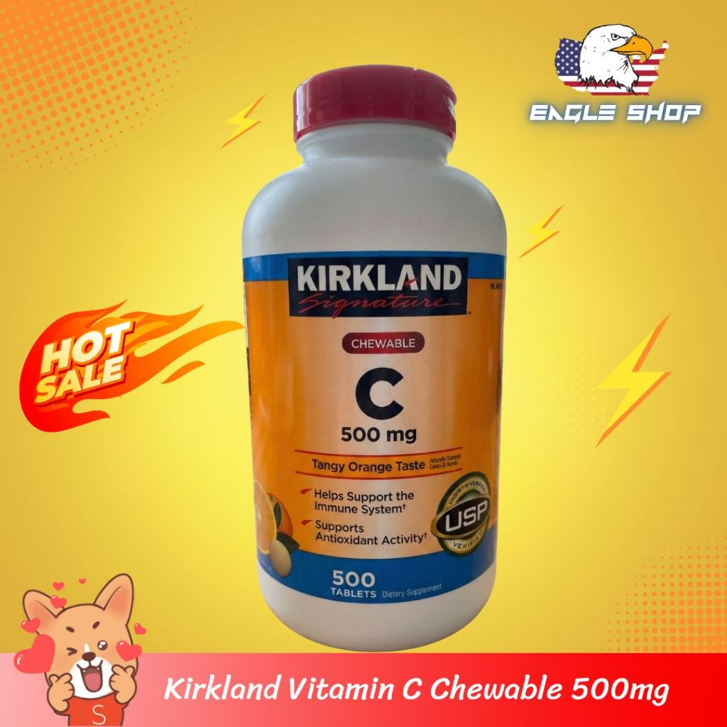🍊พร้อมส่ง🍊(EXP:04/2028) Kirkland Vitamin C Chewable วิตามินซี แบบเคี้ยว 500 mg