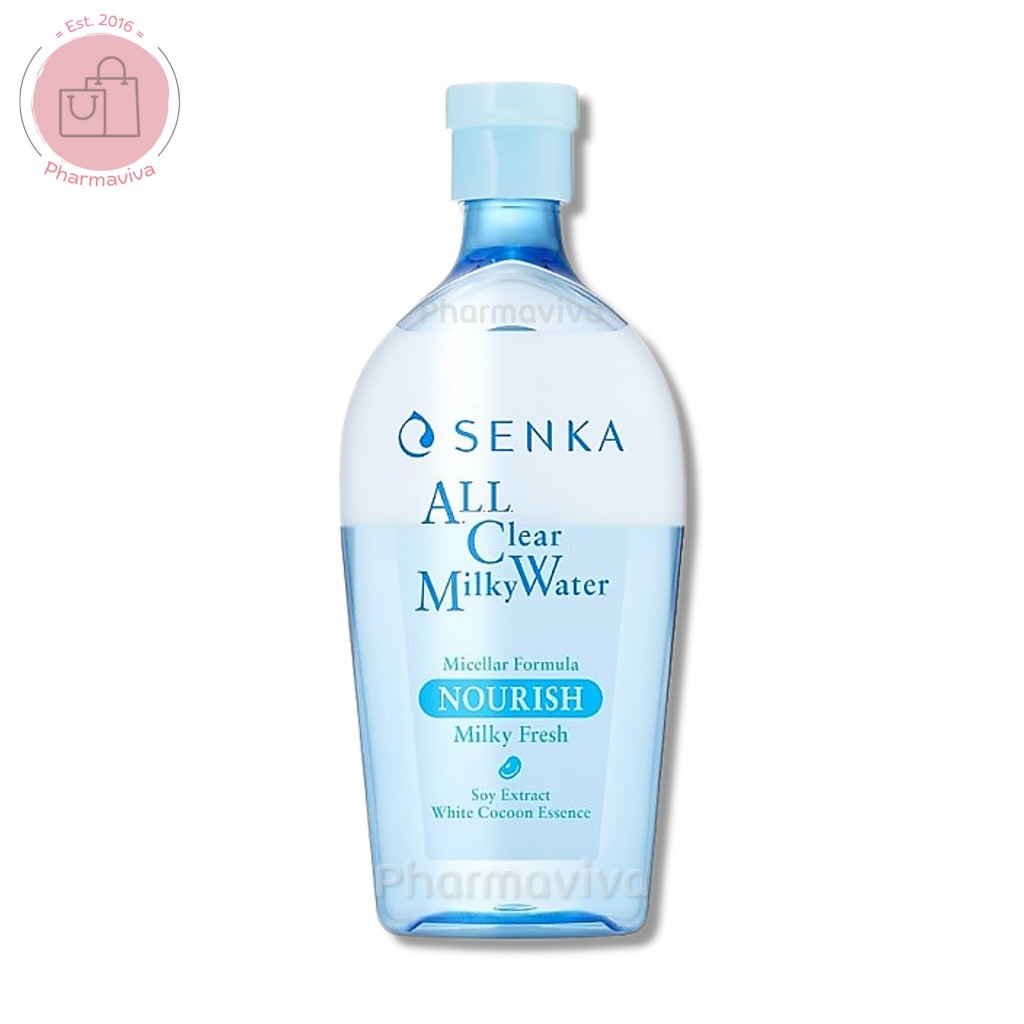 Senka ALL Clear Milky Water 230 ml, 400 ml เซนกะ ออล เคลียร์ มิลค์กี้ วอเทอร์ เช็ดเครื่องสำอาง ผิวหน้าและรอบดวงตา