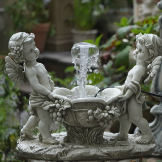 น้ำพุขนาดเล็กประดับสวนสไตล์ยุโรปวินเทจ ดีเทลสวย แต่งบ้าน ระเ…