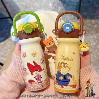 🦊🐰พร้อมส่ง🐰ขวดน้ำเก็บอุณหภูมิ zootopia2 แถมพวงกุญแจ น่ารักม๊ากก