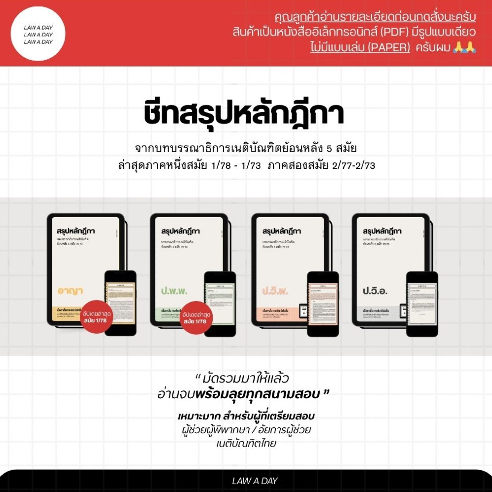 ชีทสรุปย่อหลักฎีกาบทบรรณาธิการเนติ ย้อนหลัง 5 สมัย