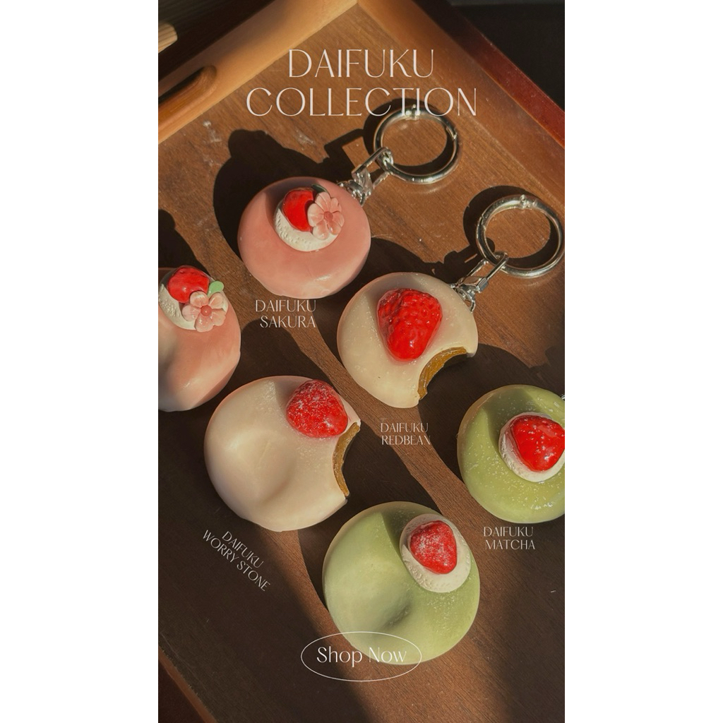 Daifuku Collection : WorryStone หินคลายกังวล พวงกุญแจไดฟูกุ น่ารักน่ากัดสุดๆ