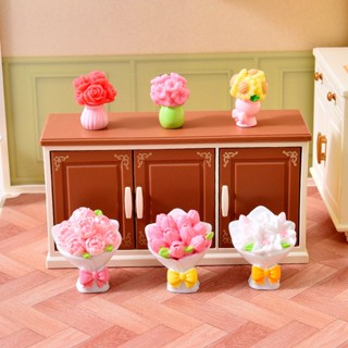 j536 แจกันดอกไม้เรซิ่นของจิ๋วจำลองแพ็คละ 6 ชิ้น