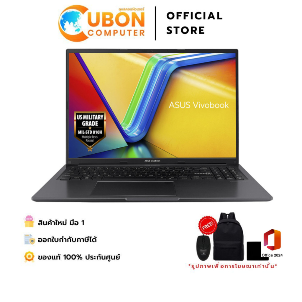 ASUS Vivobook 16 X1605VA-MB735WA NOTEBOOK(โน้ตบุ๊ค) /INTEL CORE i7-13620H/16GB/512GB/WIN11/OFF2024+3