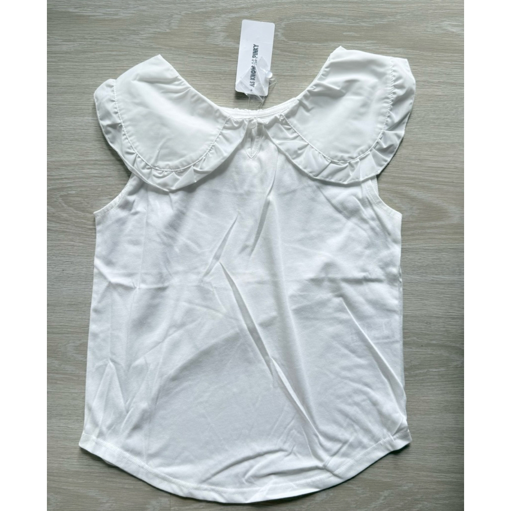 แบรนด์ AS KNOW AS PINKY แท้💯มือ1ป้ายห้อย เสื้อขาวคอปก แต่งชายโค้ง ผ้าดีทรงสวยค่ะ