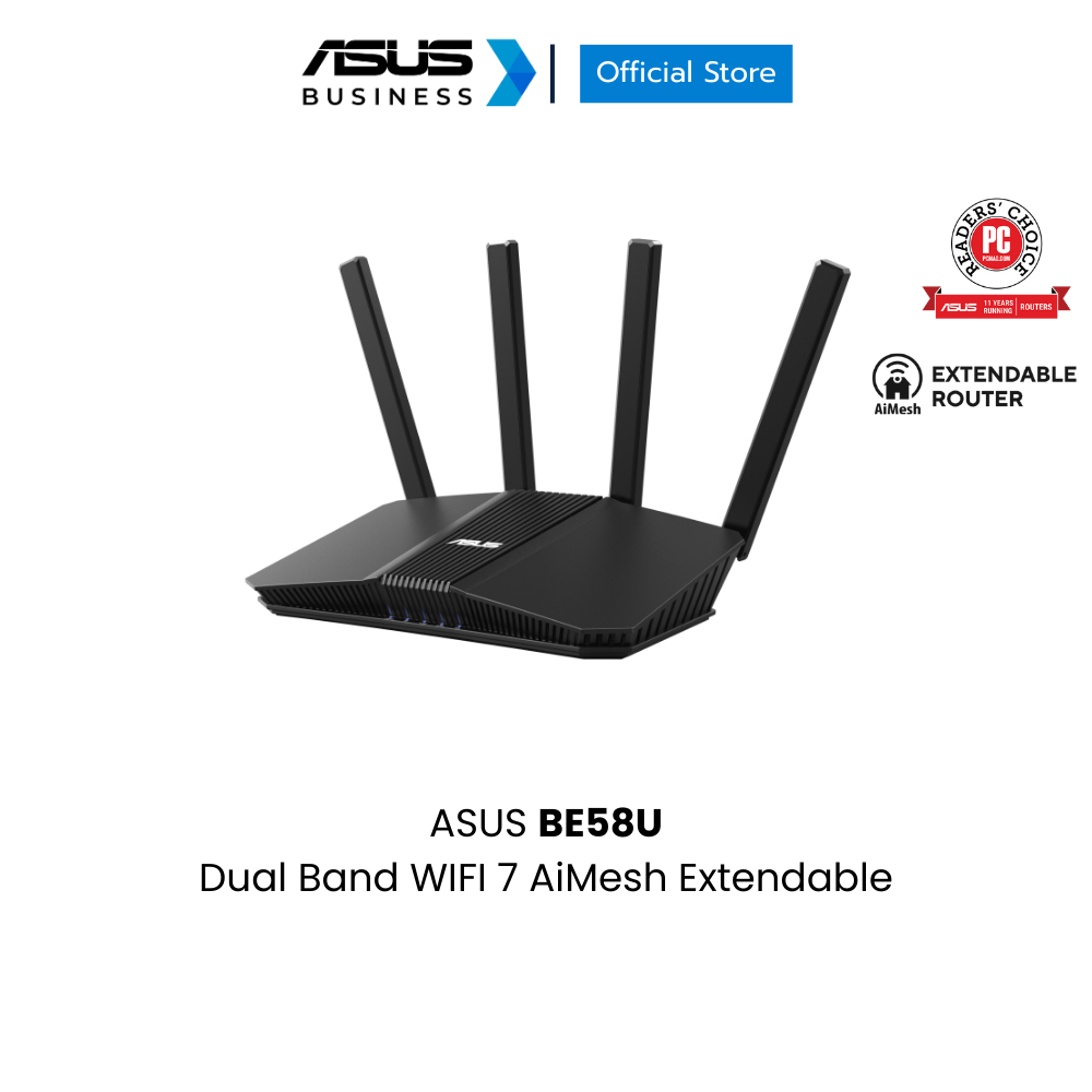 ASUS BE58U Dual Band WIFI 7 AiMesh Extendable Router