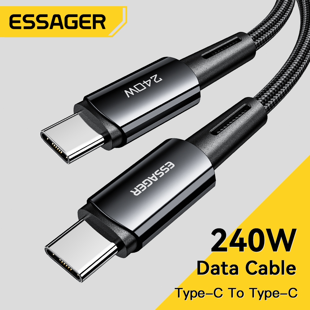 Essager สายเคเบิล USB C ถึง USB C 240w สายชาร์จอย่างรวดเร็วสำหรับโทรศัพท์ 480Mbps PD
