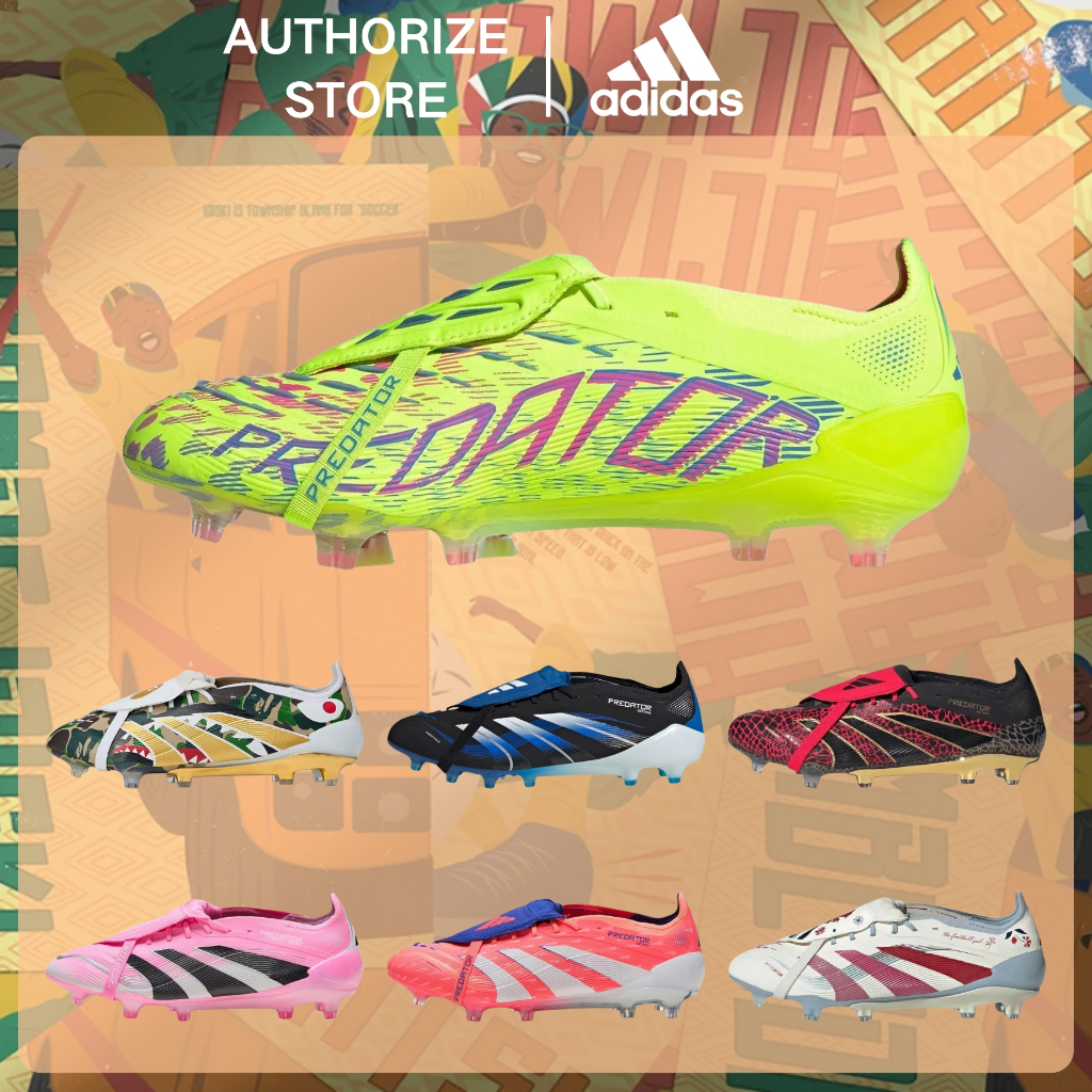 Adidas PREDATOR ELITE Fold-Over Tongue Firm Ground Football Boots Beckham รองเท้าฟุตบอล（ของแท้ 100%）