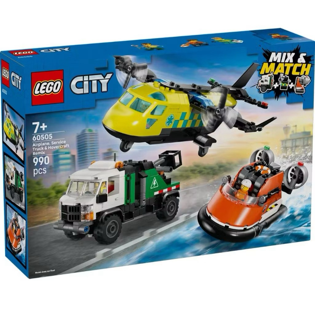 Lego City 60505 Airplane, Service Truck & Hovercraft Remix