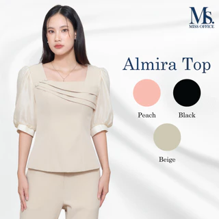 Miss office เสื้อคอเหลี่ยมแต่งแขนตุ๊กตา (Almira Top) (MT-371)
