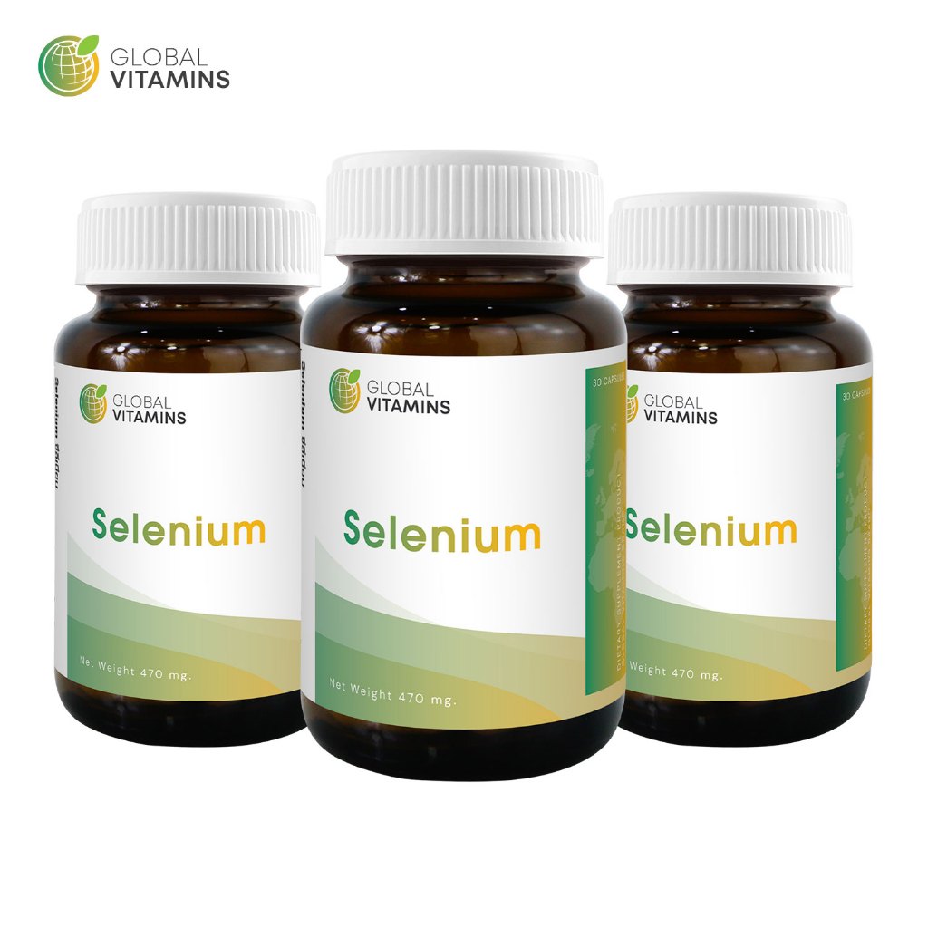[แพ็ค 3 ขวด] ซีลีเนียม โกลบอลวิตามิน Selenium Global Vitamins