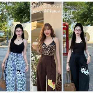 @PREM🌸ชุดเซทเสื้อแต่งลูกไม้ลุคเซ็กซี่พร้อมกางเกงขายาวทรงกระบ…