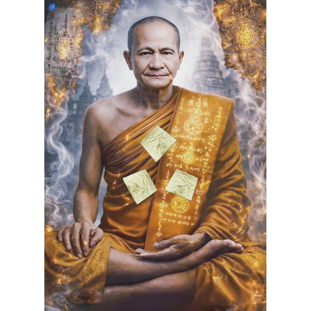 รูปโปสเตอร์ พระ หลวงพ่อปาน กระดาษหนา 200 แกรม ไม่มีกรอบ ภาพมงคล เสริมฮวงจุ้ย ตบแต่งบ้านขนาด A3 (29.7*42 cm)