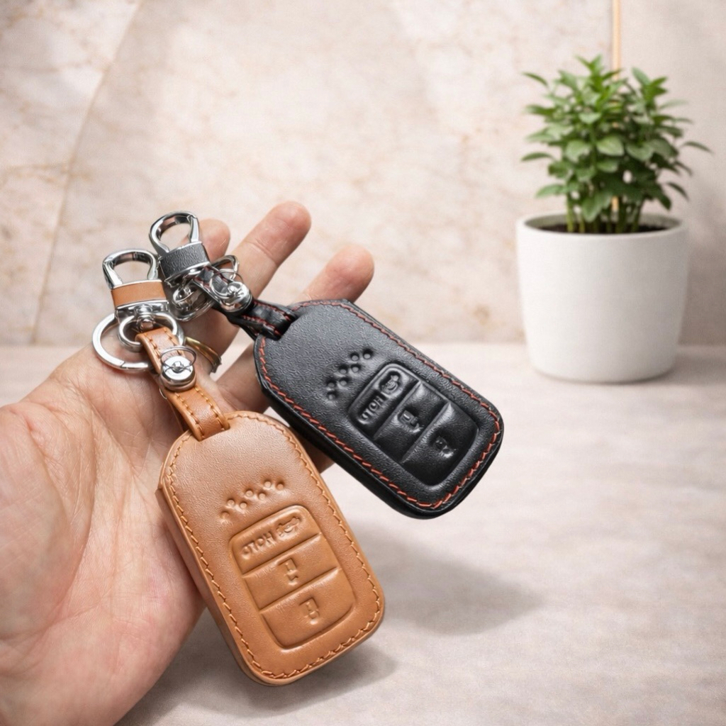 ซองหนังแท้ ใส่กุญแจรีโมทรถยนต์ รุ่นหนังนิ่มโลโก้ H-เงิน All-new Honda CR-V G5,City 2017-22 Smart Key 3 ปุ่ม - รูปที่ 4