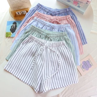 Daily Shortsกางเกงขาสั้นลายทาง สไตล์มินิมอล ใส่สบายทุกวัน ฟรีไซส์