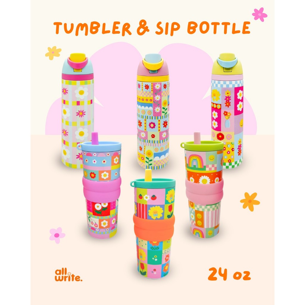 allwrite แก้วเก็บความเย็น แก้วน้ำ กระติกน้ำเก็บความเย็น ขนาด 24 ออนซ์ ดีไซน์น่ารัก มีหลอด สะดวกต่อการพกพา