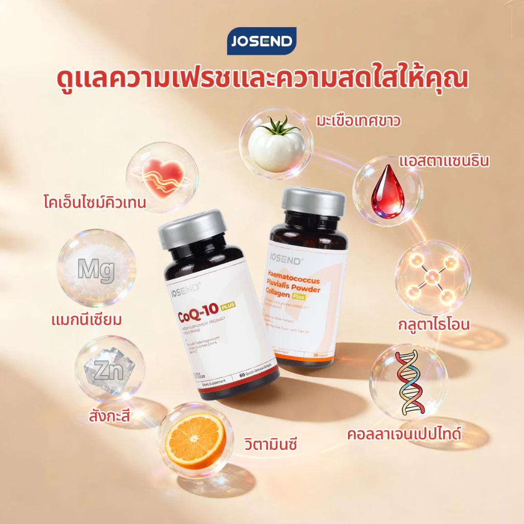 JOSEND CoQ10 + Collagen Plus US Formulated บำรุงหัวใจ ผิวขาวใส ลดริ้วรอย thumbnail 3