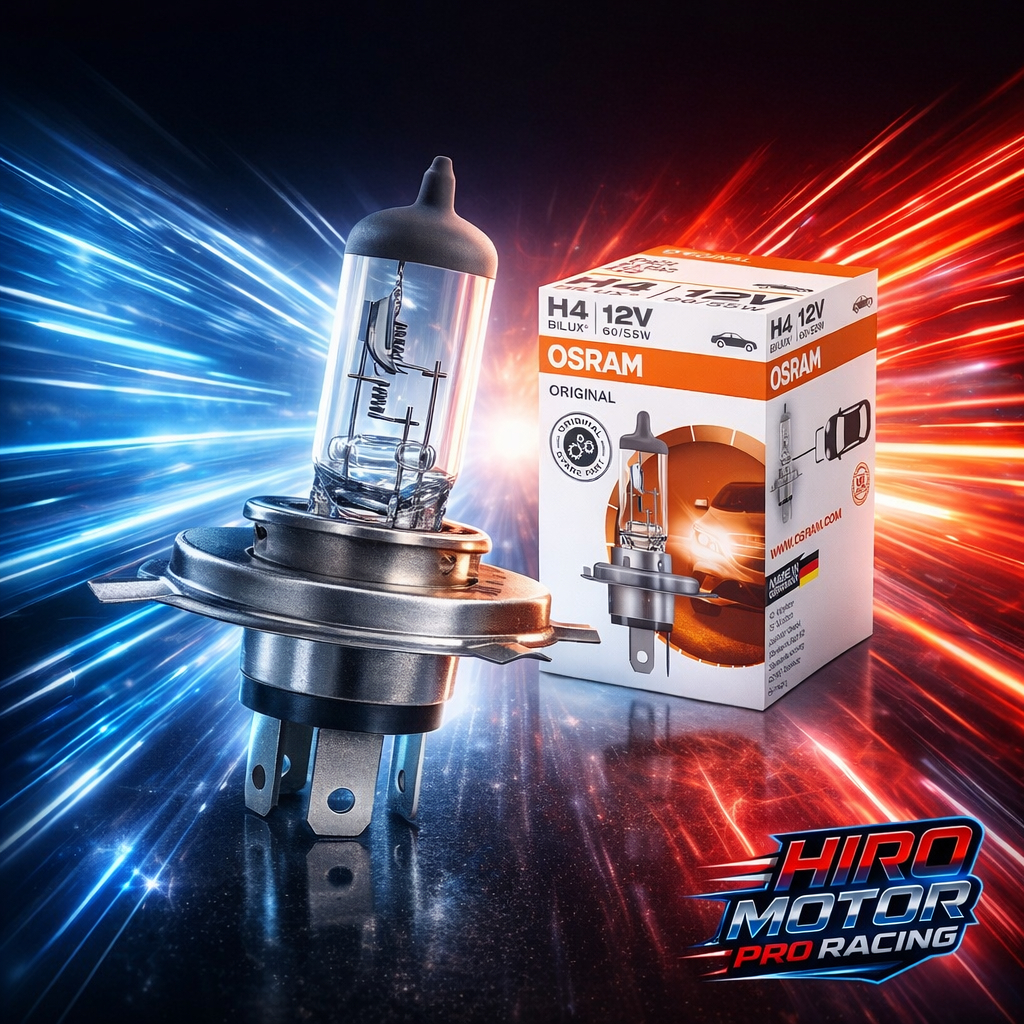 หลอดไฟหน้า H4 OSRAM แท้ 12V 60/55W ใส่รุ่น MSX-125 / SCOOPY-I / FIOLE / KSR (สว่างกว่าหลอดเดิม)
