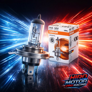 หลอดไฟหน้า H4 OSRAM แท้ 12V 60/55W ใส่รุ่น MSX-125 / SCOOPY-I / FIOLE / KSR (สว่างกว่าหลอดเดิม)