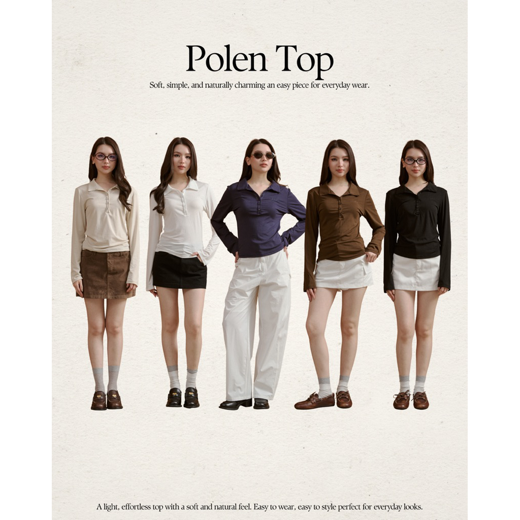 MALISTA - Polen Top เสื้อแขนยาวปักlogo