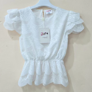 B011 ชุดไทยลูกไม้แม่ เสื้อลูกไม้ ครีมหรูมีระดับ สีครีม แม่ลูก