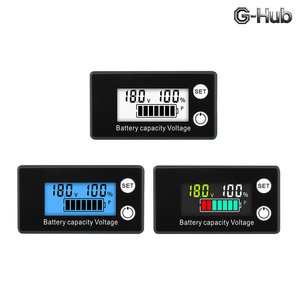 โวลต์มิเตอร์ดิจิตอล หน้าจอ LCD สำหรับแบตเตอรี่ 12V-84V โวลต์มิเตอร์จอแสดงผล LCD พร้อมสายเคเบิล โวลต์ดิจิตอล