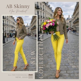 AB Skinny สีเหลืองสด กางเกงสกินนี่ยีนส์ ของแท้ จากเพจดัง 300…