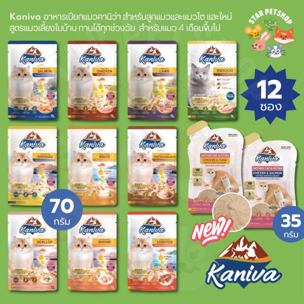 Kaniva คานิว่า อาหารเปียก เนื้อปลาทูน่า Vitamin Balls ทานได้ทุกช่วงวัย 30-70g*12 ซอง thumbnail 3