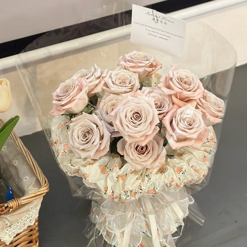 กระดาษรองช่อ กระดาษSnow pearรุ่น ROSEE ลายกุหลาบหวานๆ โรแมนติก ขนาด 50*70 ซม. แพค20 แผ่น - รูปที่ 2