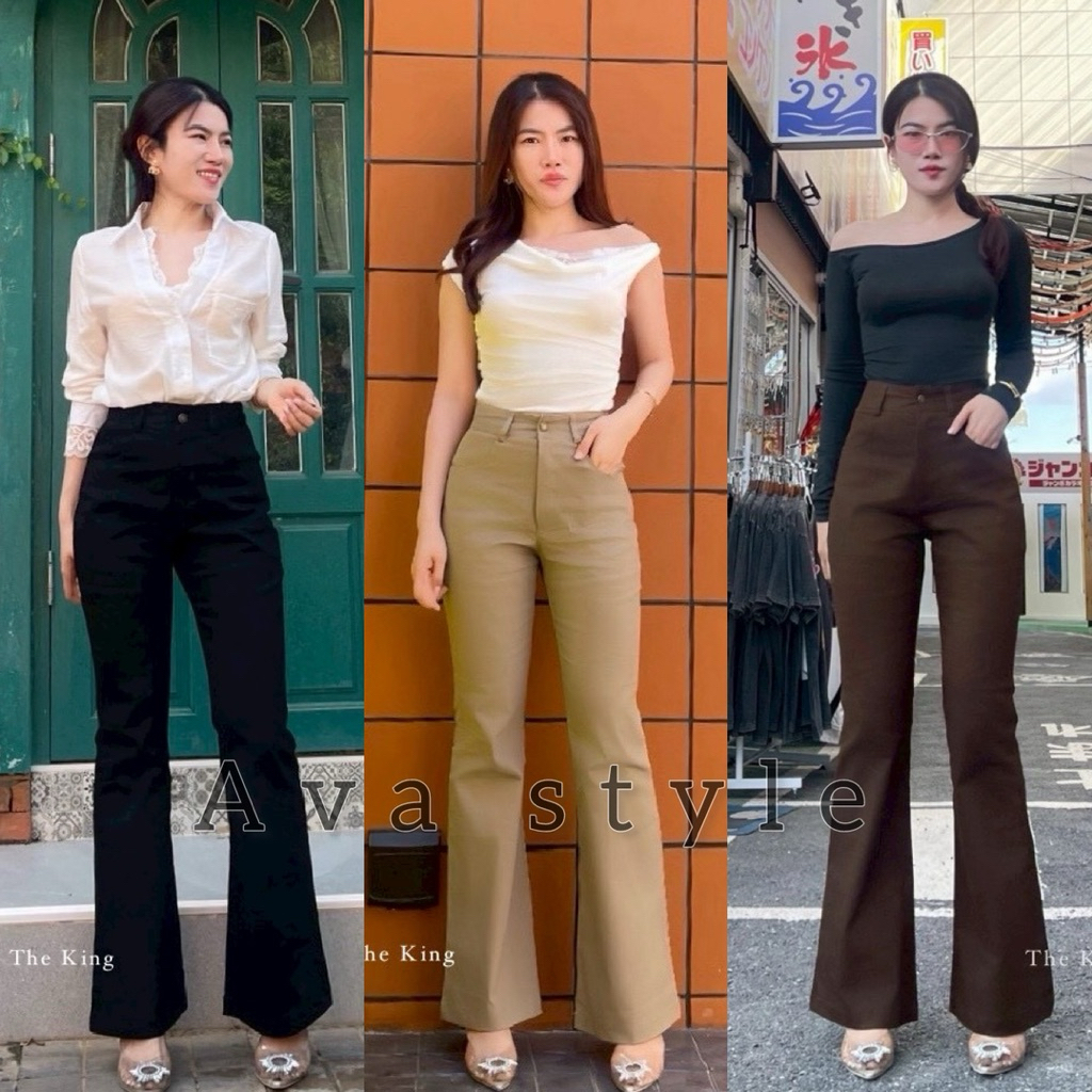 มีสีขาว S-XXL🩶กางกางเกงขาม้า ผ้ายีนส์ผสมแคนวาส ผ้าดีทรงเรียบหรู 🦋