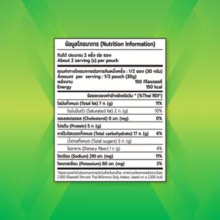 โก๋แก่แม็กซ์ถั่วอบพองรสวาซาบิซอสญี่ปุ่น 22บ. 65g (1แพ็ค 6 ซอง)