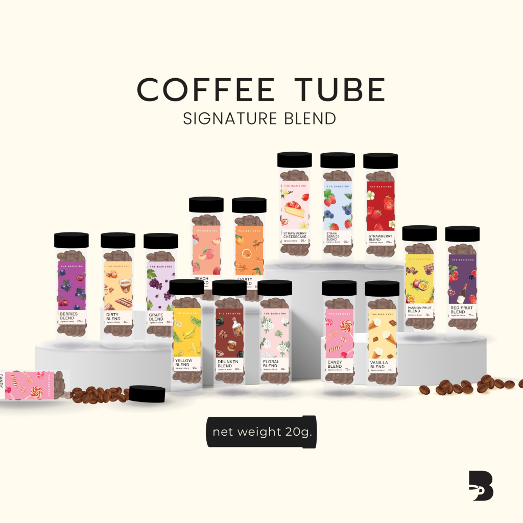 เมล็ดกาแฟ ใส่หลอด  ขนาดทดลอง 20g. - Coffee Tube Signature Blend