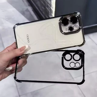 เคสใส ขอบสีเงา กันรอยเลนส์กล้อง สำหรับ Oppo Reno15 Reno15Pro Max Reno15F เคสขอบสี กันกระแทก หรูหรา
